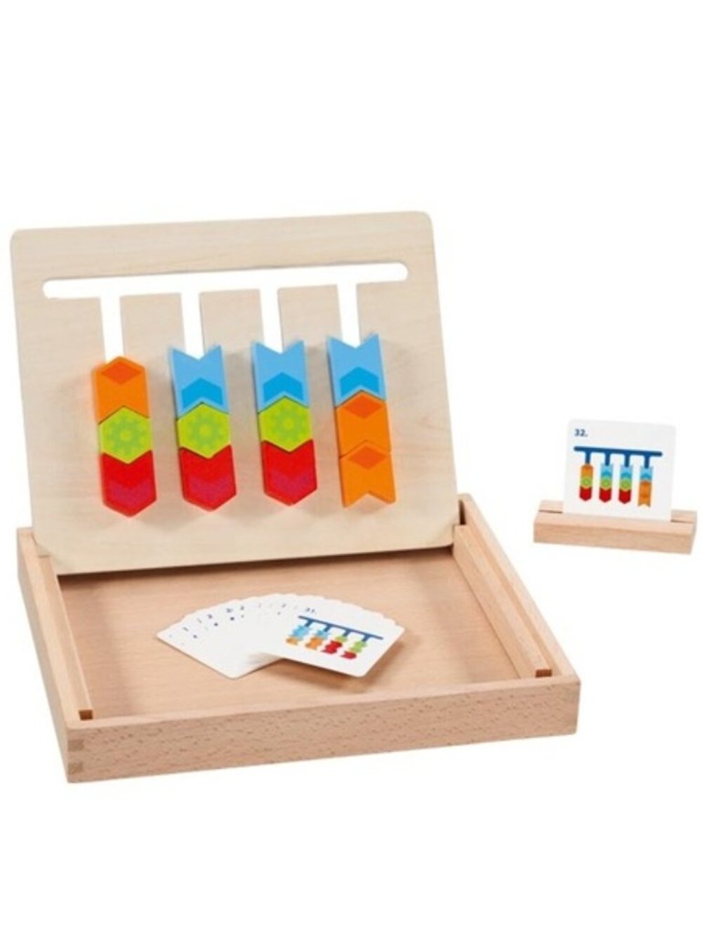 NWT Goki Wooden Toys Sorting Board with Pattern Cards